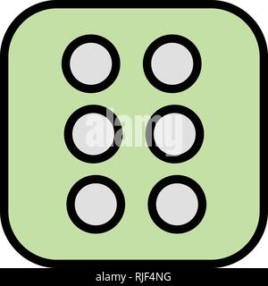 Dice Six Vector Icon Sign Icon Vector Illustration For Personal And Commercial Use... Clean Look Trendy Icon... Stock Vector