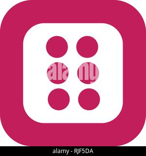Dice Six Vector Icon Sign Icon Vector Illustration For Personal And Commercial Use... Clean Look Trendy Icon... Stock Vector