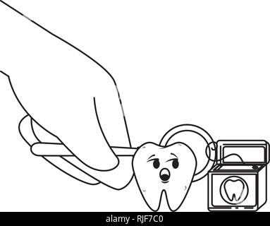 comic teeth with floss kawaii character Stock Vector Image & Art - Alamy
