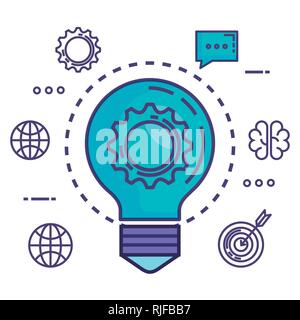 bulb light with innovation icons Stock Vector