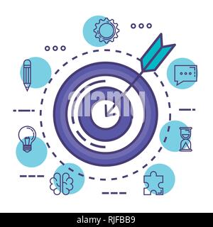 target success with innovation icons Stock Vector