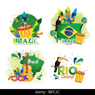 rio carnival brazilian card Stock Vector