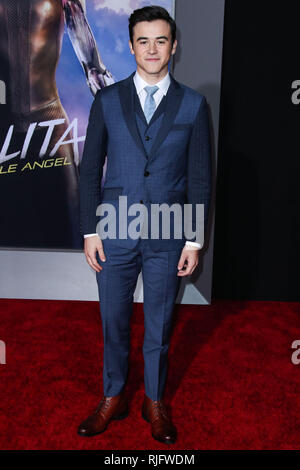 WESTWOOD, LOS ANGELES, CA, USA - FEBRUARY 05: Actor Keean Johnson arrives at the Los Angeles Premiere Of 20th Century Fox's 'Alita: Battle Angel' held at the Regency Village Theatre on February 5, 2019 in Westwood, Los Angeles, California, United States. (Photo by Xavier Collin/Image Press Agency) Stock Photo