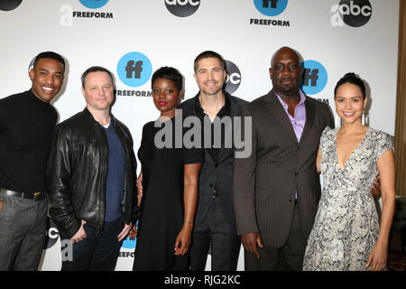 LOS ANGELES - FEB 5:  TItus Makin, Alexi Hawley, Afton Williamson, Eric Winter, Richard T Jones, Alyssa Diaz at the Disney ABC Television Winter Press Tour Photo Call at the Langham Huntington Hotel on February 5, 2019 in Pasadena, CA Credit: David Edwards/MediaPunch Stock Photo