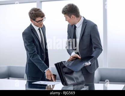 business people discuss business documents Stock Photo