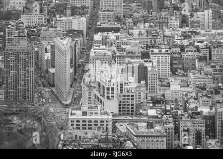 A bird's eye view of the Flatiron District in Manhattan, New York City Stock Photo