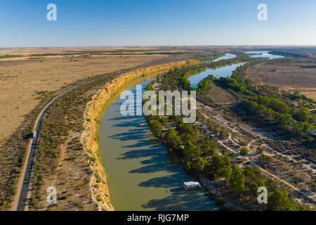 Aerial view of Murray River in South Australia