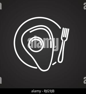 Egg line icon on black background for graphic and web design, Modern simple vector sign. Internet concept. Trendy symbol for website design web button or mobile app. Stock Vector