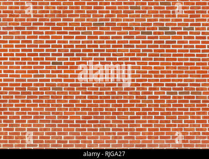 Red brick wall texture with white joints Stock Photo