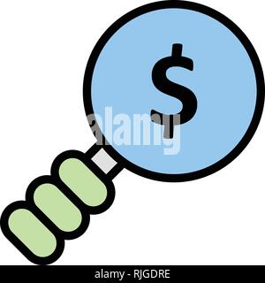 Money Search Vector Icon Sign Icon Vector Illustration For Personal And Commercial Use... Clean Look Trendy Icon... Stock Vector
