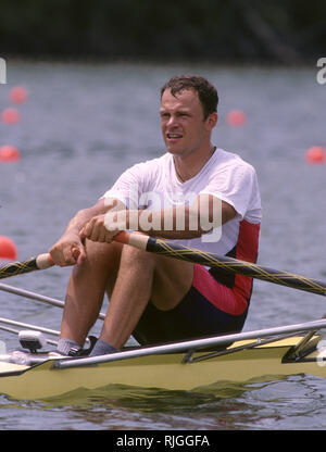 Atlanta, USA.   CZE M1X. Vaclav CHULUPA. 1996 Olympic Rowing Regatta Lake Lanier, Georgia [Mandatory Credit Peter Spurrier/ Intersport Images]