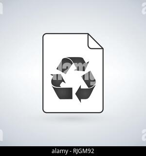 Recycle File Icon Vector Fat Design Editable Stroke. vector illustration isolated on white background Stock Vector