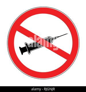 no syringe icon prohibition and forbidden injection sign vector illustration Stock Vector