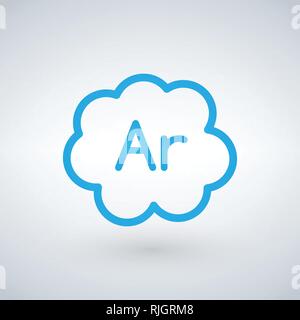 Gas argon blue icon, vector illustration isolated on white background Stock Vector