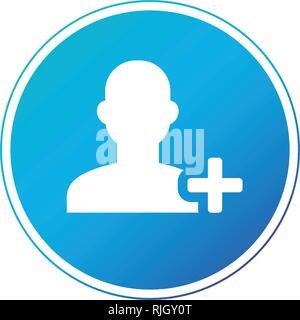 Add User rounded icon. Vector designed for web and software interfaces. Vector illustration Isolated on white Stock Vector