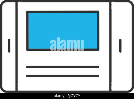 Vector illustration of door bell monitor or portable gadget. Vector illustration Isolated on white Stock Vector