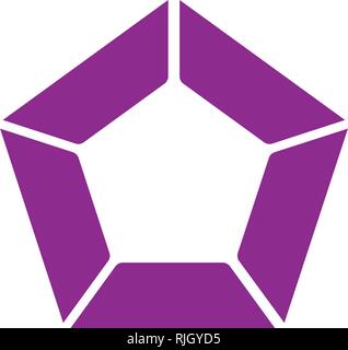 Vector circle pentagon element for infographic. Template for cycling diagram, graph, presentation. Business concept with 5 options, parts, steps or pr Stock Vector