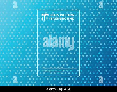 Abstract technology dots pattern on blue background. Vector illustration Stock Vector