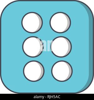Dice Six Vector Icon Sign Icon Vector Illustration For Personal And Commercial Use... Clean Look Trendy Icon... Stock Vector