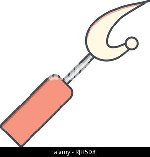 Sewing seam ripper color icon. Stitch unpicking tool. Isolated vector  illustration Stock Vector Image & Art - Alamy