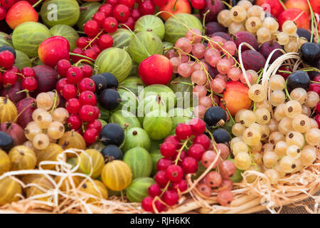 Mixed berries Organic fresh fruit close-up Stock Photo
