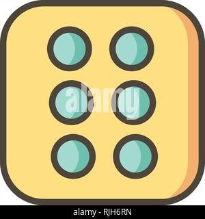 Dice Six Vector Icon Sign Icon Vector Illustration For Personal And Commercial Use... Clean Look Trendy Icon... Stock Vector