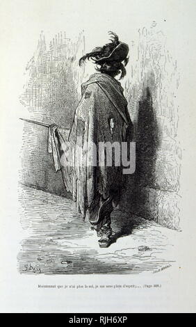 illustration by Dore depicting 'Captain Fracasse' a Character of the commedia dell'arte by Theophile Gautier Stock Photo