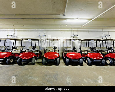 Golf Cart Parking Garage Stock Photo