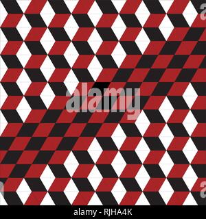 Red, black and white geometric vector pattern Stock Vector