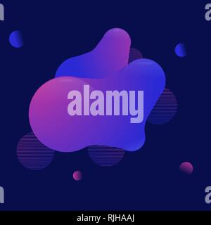 Abstract 3D geometric background. Contains circles purple gradient with vanishing circles. Modern template for the social banner and ads. Dynamic shap Stock Vector
