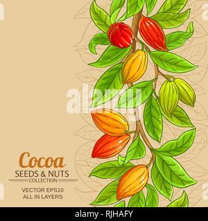 cocoa vector pattern on color  background Stock Vector