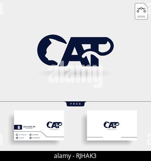 letter C cat pet animal type logo template vector icon element isolated Stock Vector
