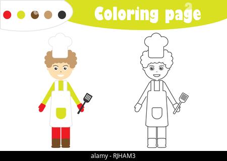 Coloring Page Chef, Chef Coloring Page and Activity Sheets Cooking