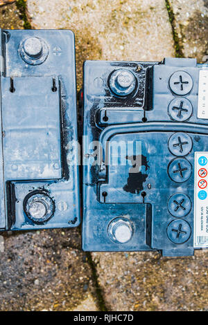 car batteries seen from above Stock Photo