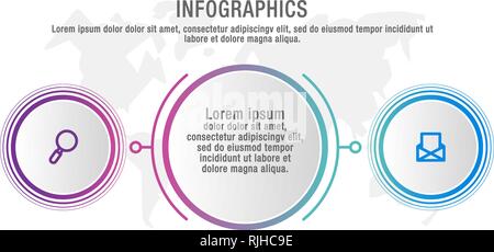 Modern vector illustration data visualization. Infographic circles template with two elements, labels. Designed for business, presentations Stock Vector