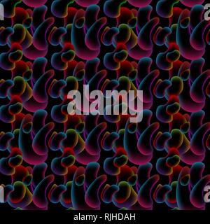 Neon Abstract liquid lava lamp Seamless pattern Stock Vector