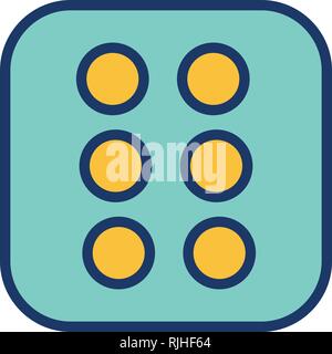 Dice Six Vector Icon Sign Icon Vector Illustration For Personal And Commercial Use... Clean Look Trendy Icon... Stock Vector