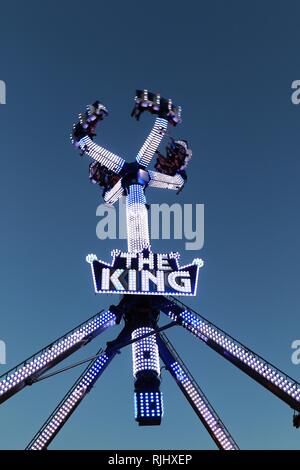 Fun fair in Gloucester Park, Gloucester, England, UK. The event is held annually in the city. August 2018 Stock Photo