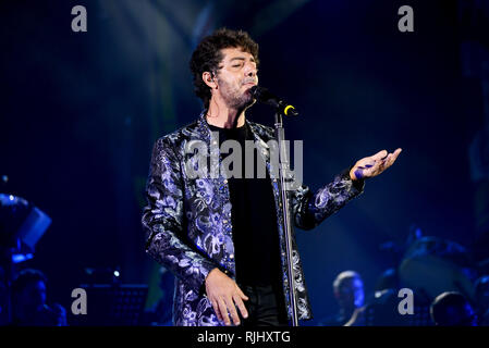 ROME - 5 August, 2018: Max Gazzè performs at “Terme di Caracalla” in Rome, with his show “Alchemaya” Stock Photo