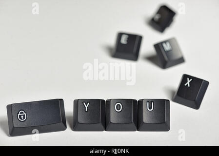 Concept with Keyboard Lock you Key Stock Photo