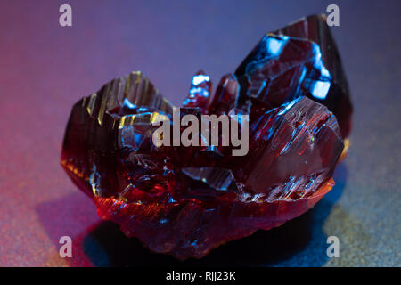 Gemstone nugget. Transparent Raw Ruby Stock Photo