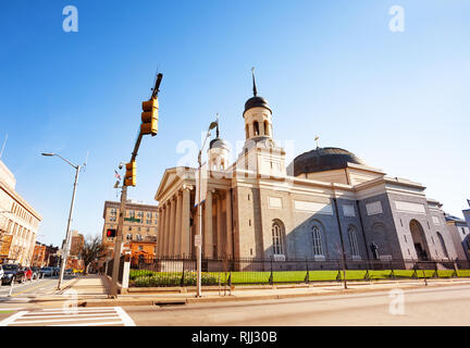 Side view of the Basilica of the National Shrine of the Assumption of the Blessed Virgin Mary in Baltimore, USA Stock Photo