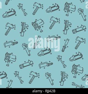 Instruments icons pattern, construction tools icons set. Stock Vector