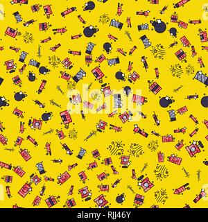 Pyrotechnics set pattern. Vector illustration EPS 10 Stock Vector