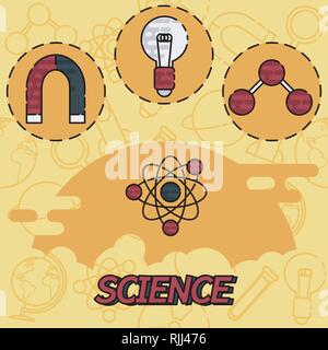 Science flat concept icons. Vector illustration, EPS 10 Stock Vector