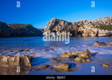 The beautiful coastline of Llanes. Asturias, Spain. Stock Photo