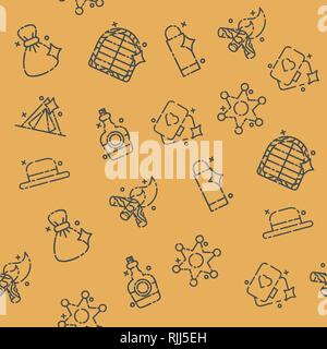 Wild west concept icons pattern. Vector illustration, EPS 10 Stock Vector