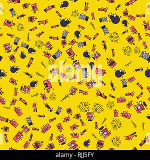 Pyrotechnics set pattern. Vector illustration EPS 10 Stock Vector