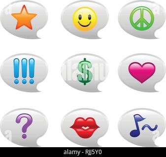 A vector illustration of Bubble Speech Icons Stock Vector