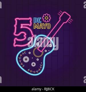 Cinco de mayo neon banner Stock Vector